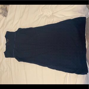 Navy blue eyelet banana republic dress
